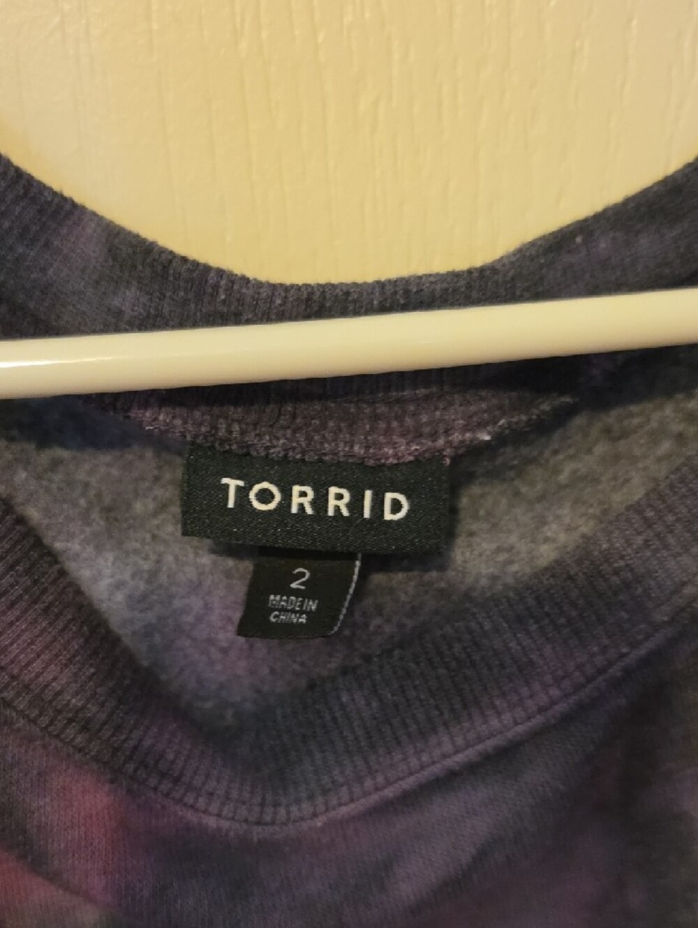 torrid Purple & Pink Tie-Dye Crewneck Sweatshirt - Picture 2 of 6